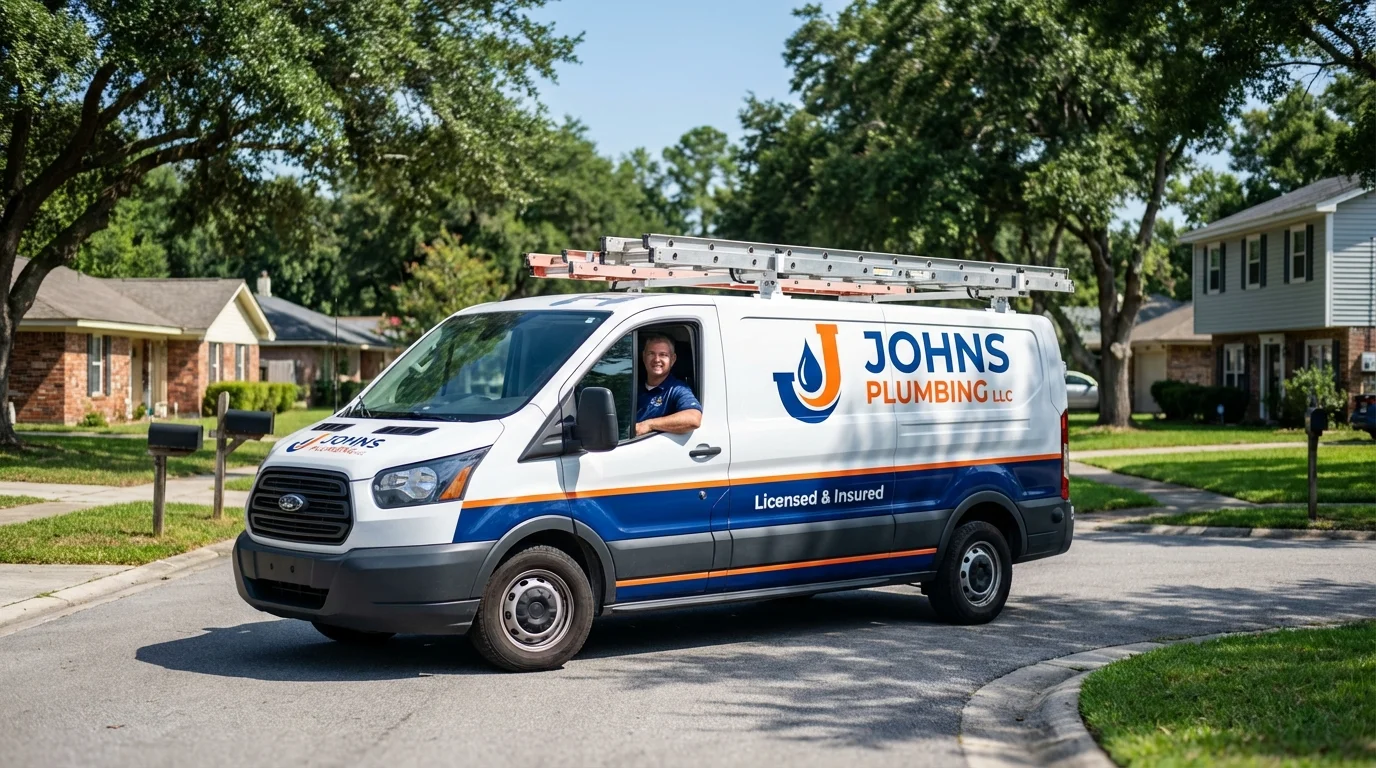 Johns Plumbing LLC service van in Seymour, WI