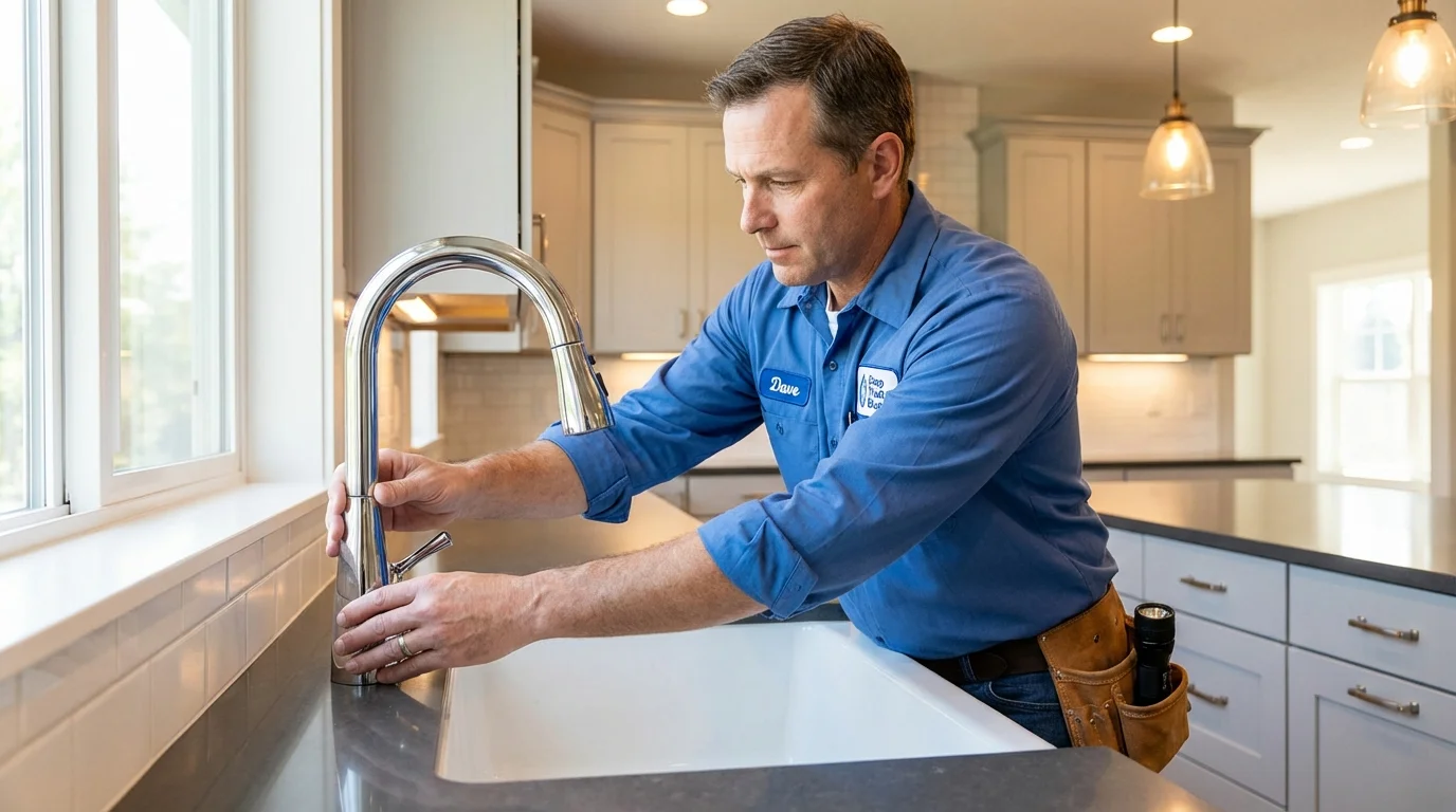 Kitchen faucet installation by Johns Plumbing LLC in Seymour